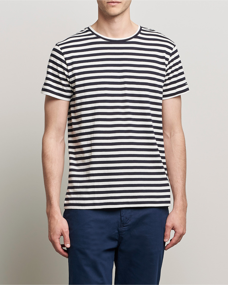Mies | T-paidat | GANT | Striped Crew Neck Tee Evening Blue