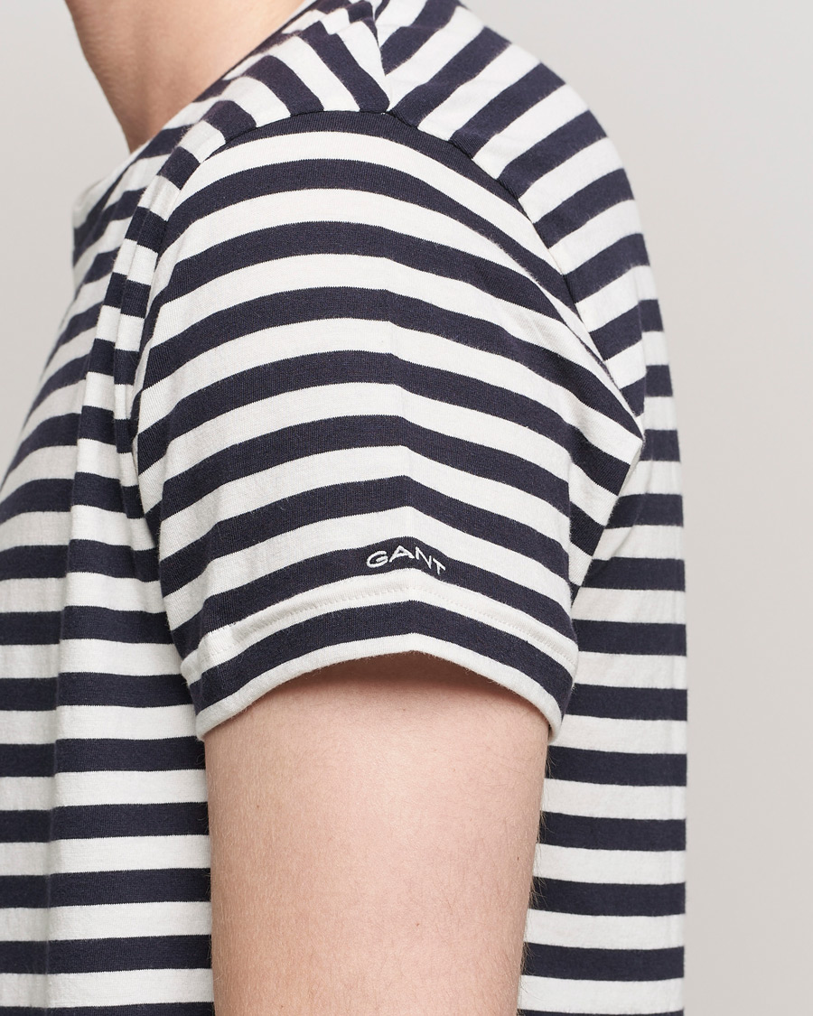 Mies | T-paidat | GANT | Striped Crew Neck Tee Evening Blue