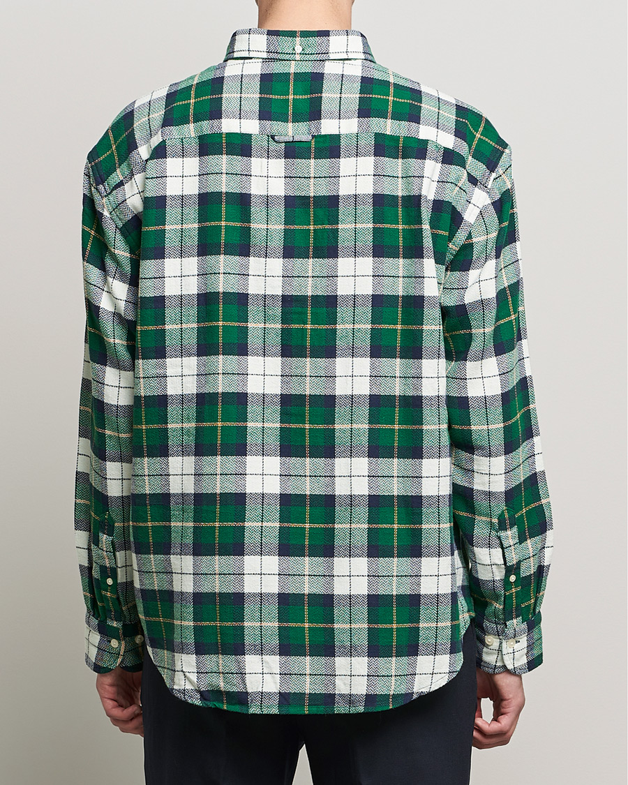 Mies | Kauluspaidat | GANT | Relaxed Textured Checked Shirt Forest Green