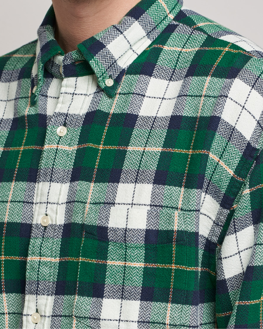 Mies | Kauluspaidat | GANT | Relaxed Textured Checked Shirt Forest Green