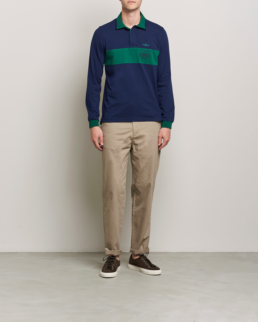 Mies | Puserot | Aeronautica Militare | Long Sleeve Polo Blu Navy