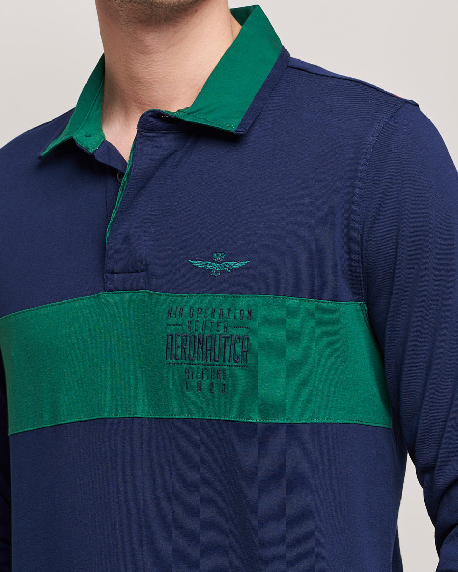 Mies | Puserot | Aeronautica Militare | Long Sleeve Polo Blu Navy