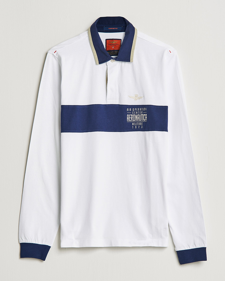 Mies | Puserot | Aeronautica Militare | Long Sleeve Polo Off White
