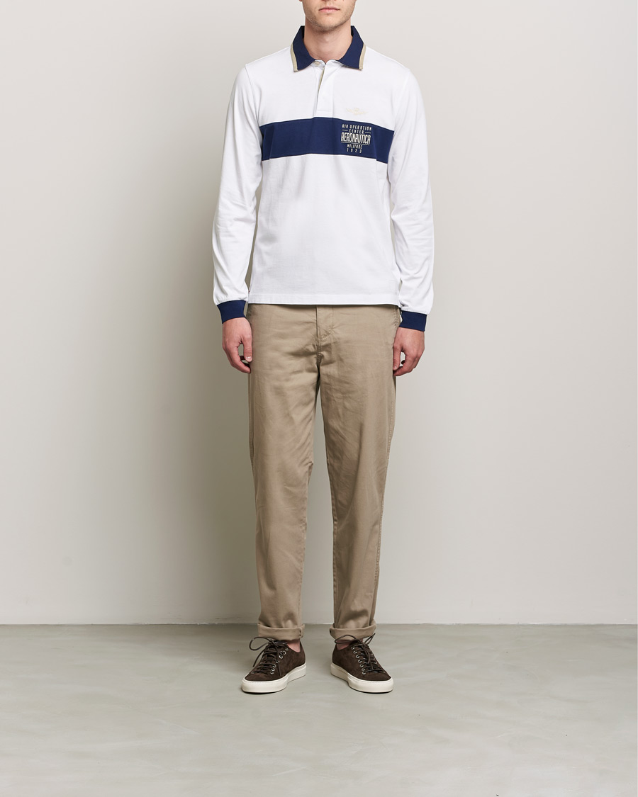 Mies | Puserot | Aeronautica Militare | Long Sleeve Polo Off White