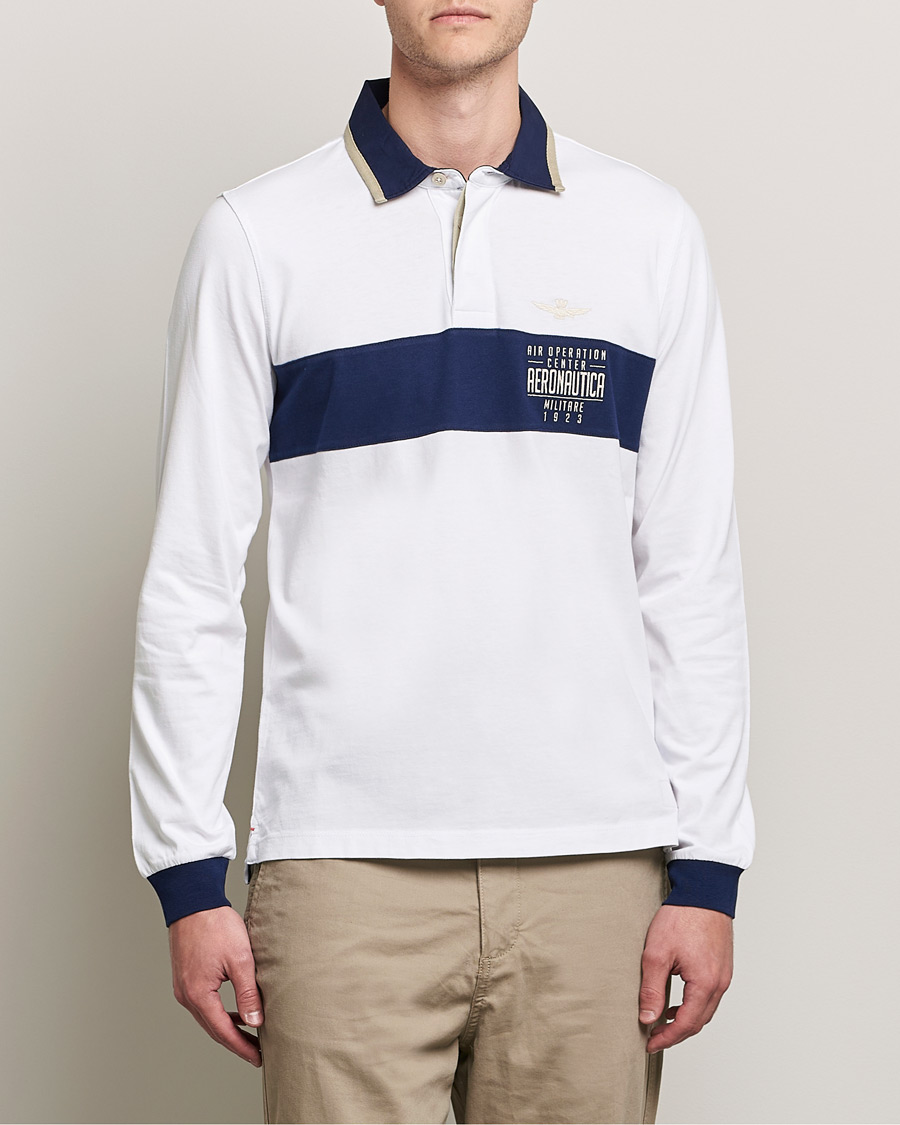 Mies | Puserot | Aeronautica Militare | Long Sleeve Polo Off White