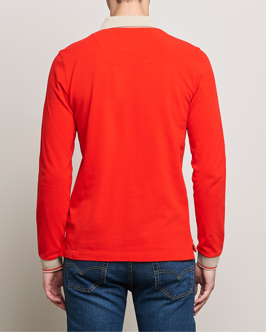 Mies | Puserot | Aeronautica Militare | Long Sleeve Collor Polo Arancio Scuro