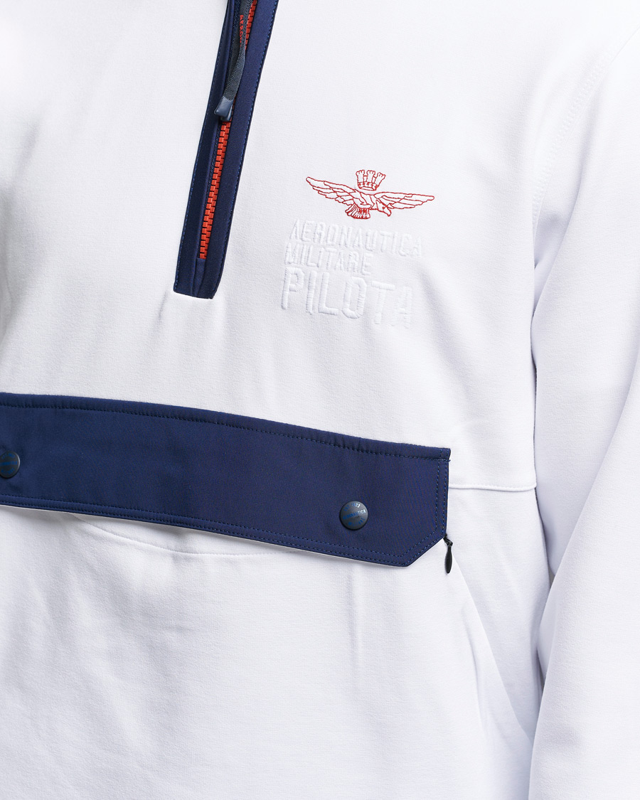 Mies | Puserot | Aeronautica Militare | Half Zip Hoodie Off White