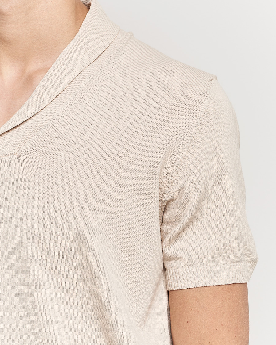 Mies | Pikeet | Oscar Jacobson | Rollo GD Shawl Collar Cotton Polo Beige