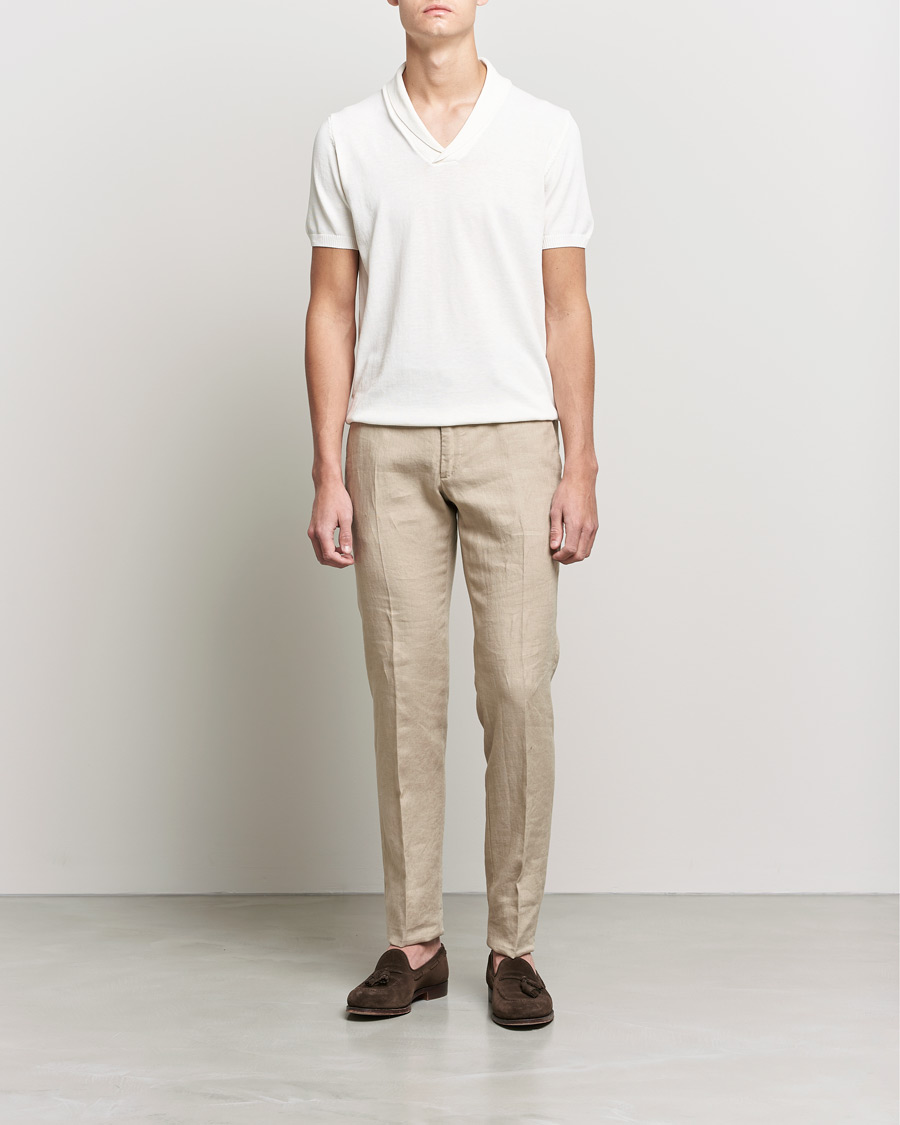 Mies | Alennusmyynti vaatteet | Oscar Jacobson | Rollo GD Shawl Collar Cotton Polo White