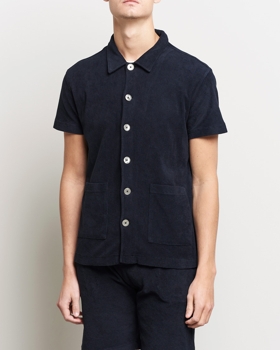 Mies | Pikeet | Oscar Jacobson | Alwin Terry Short Sleeve Safari Polo Night Blue