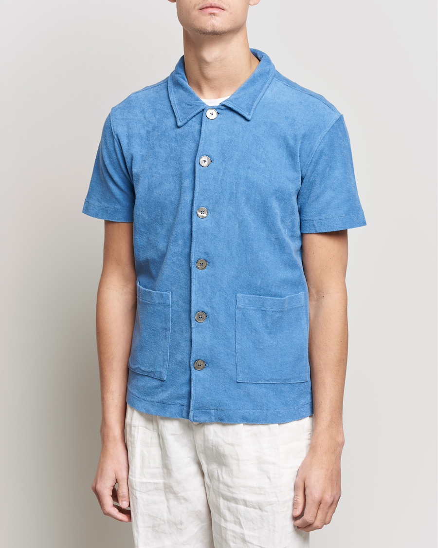 Mies | Pikeet | Oscar Jacobson | Alwin Terry Short Sleeve Safari Polo Blue