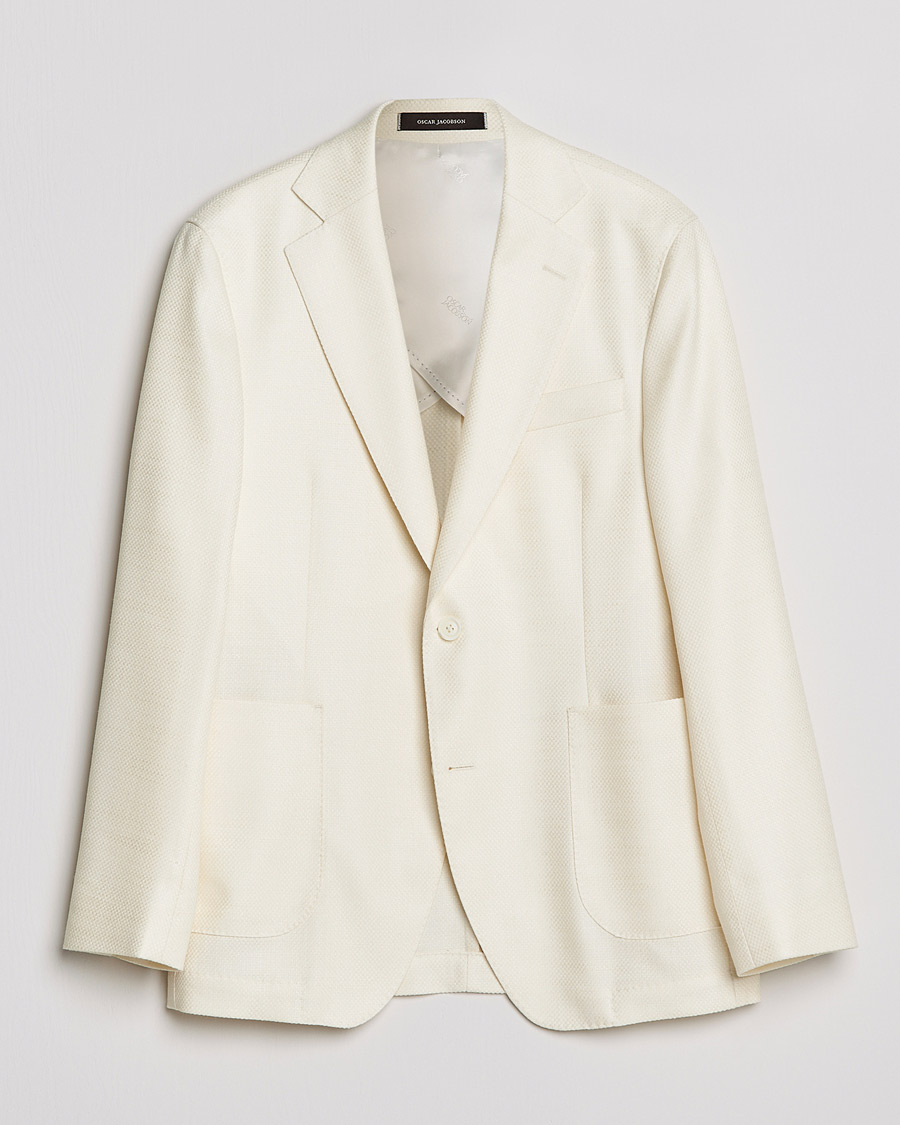 Mies | Pikkutakit | Oscar Jacobson | Ferry Merino/Silk Patch Pocket Blazer Creme