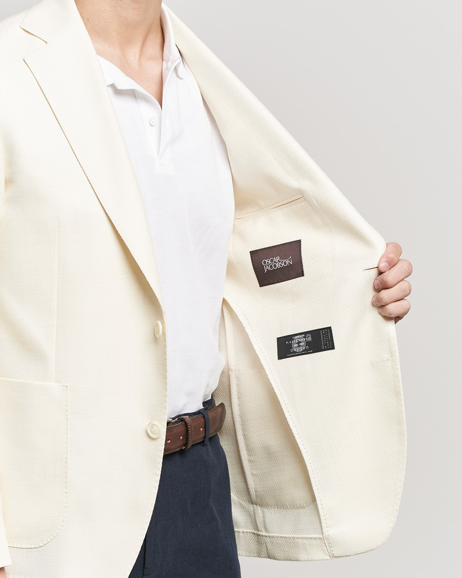 Mies | Pikkutakit | Oscar Jacobson | Ferry Merino/Silk Patch Pocket Blazer Creme