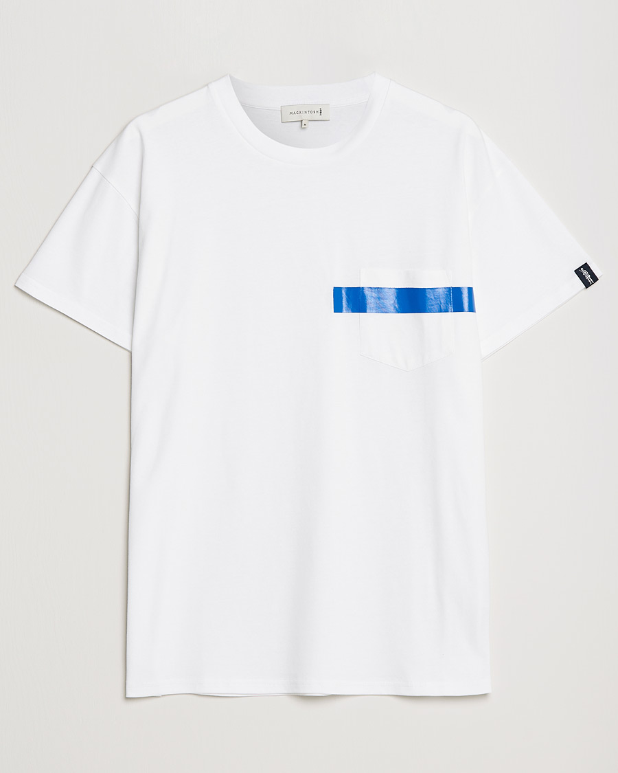 Mies | T-paidat | Mackintosh | Stripe Print Plain Tee White