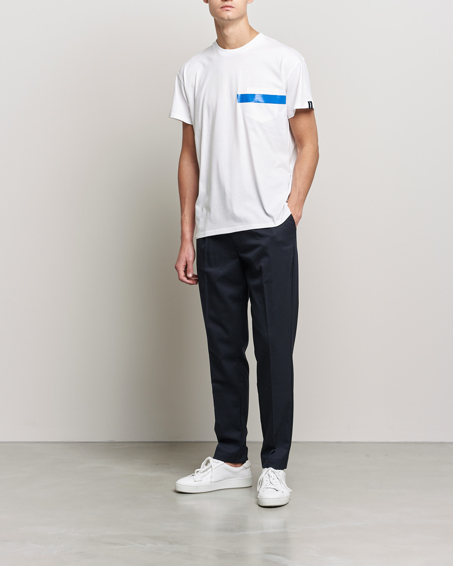 Mies | T-paidat | Mackintosh | Stripe Print Plain Tee White