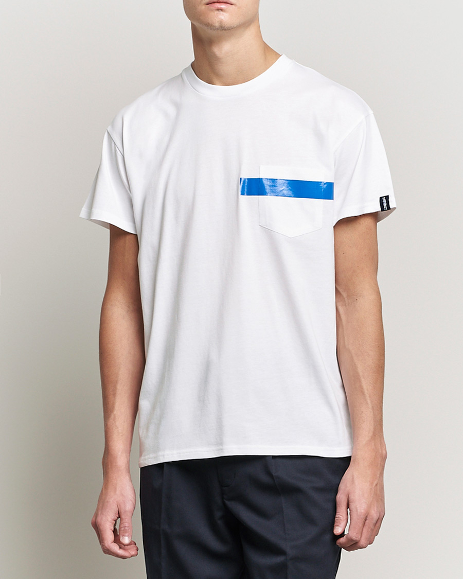 Mies | T-paidat | Mackintosh | Stripe Print Plain Tee White