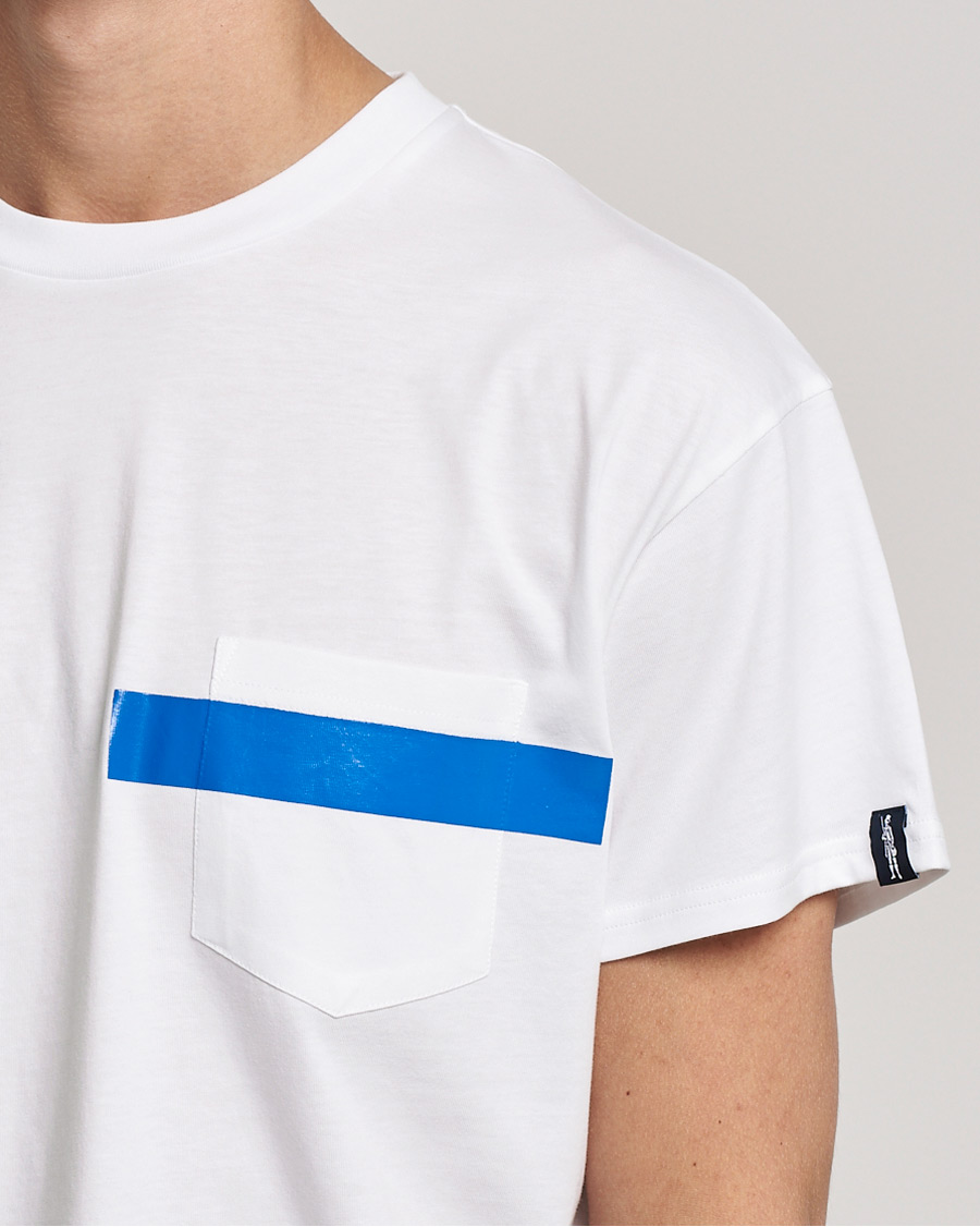 Mies | T-paidat | Mackintosh | Stripe Print Plain Tee White