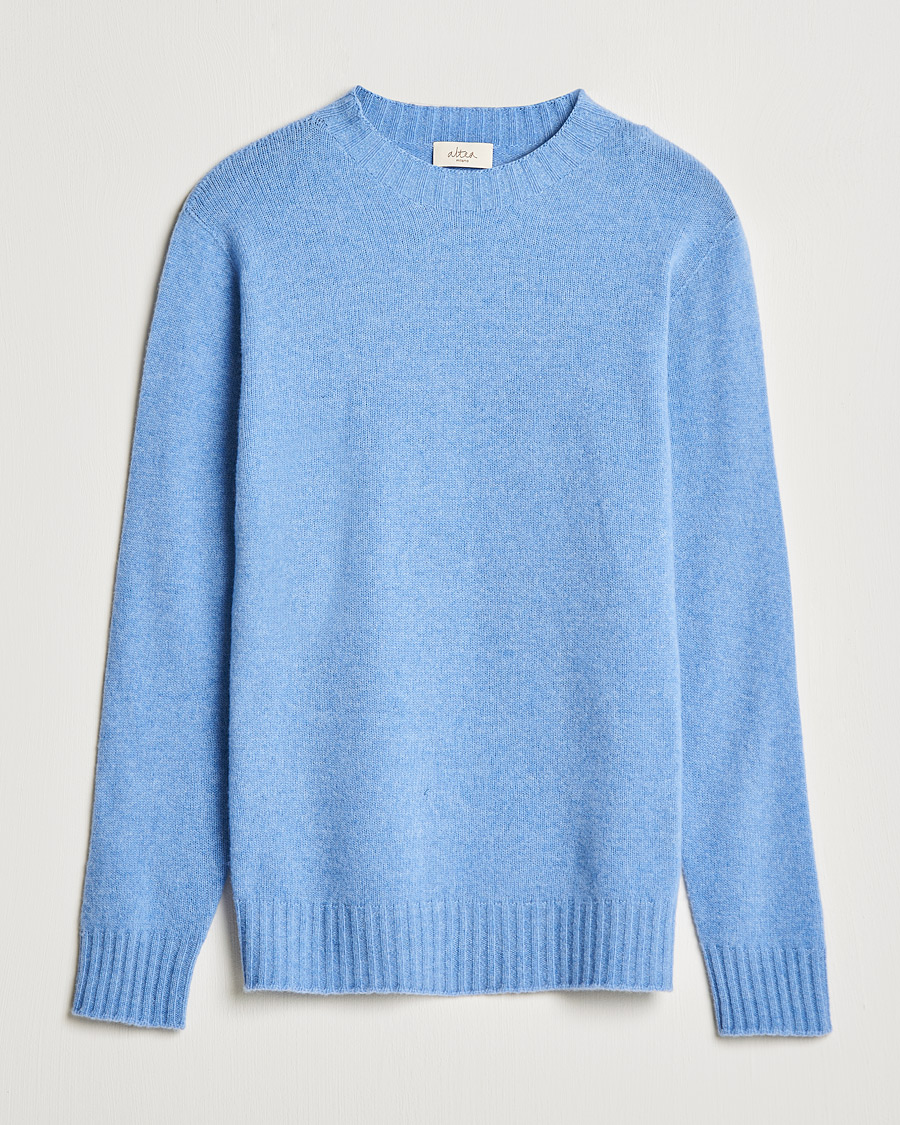 Miehet |  | Altea | Wool/Cashmere Cew Neck Sweater Light Blue