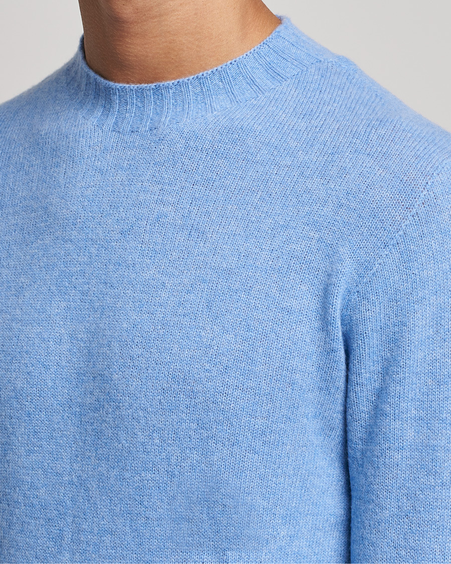 Mies | Puserot | Altea | Wool/Cashmere Crew Neck Sweater Light Blue