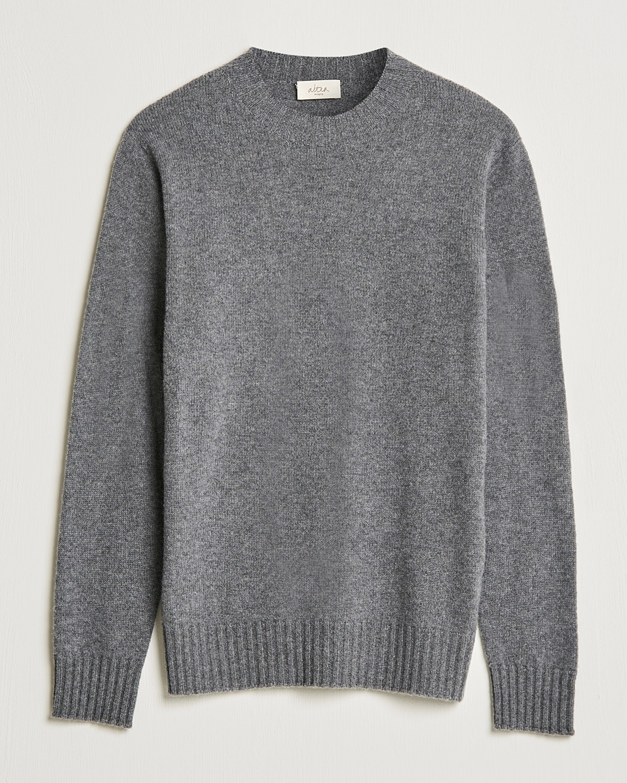 Mies | Puserot | Altea | Wool/Cashmere Crew Neck Sweater Heather Grey