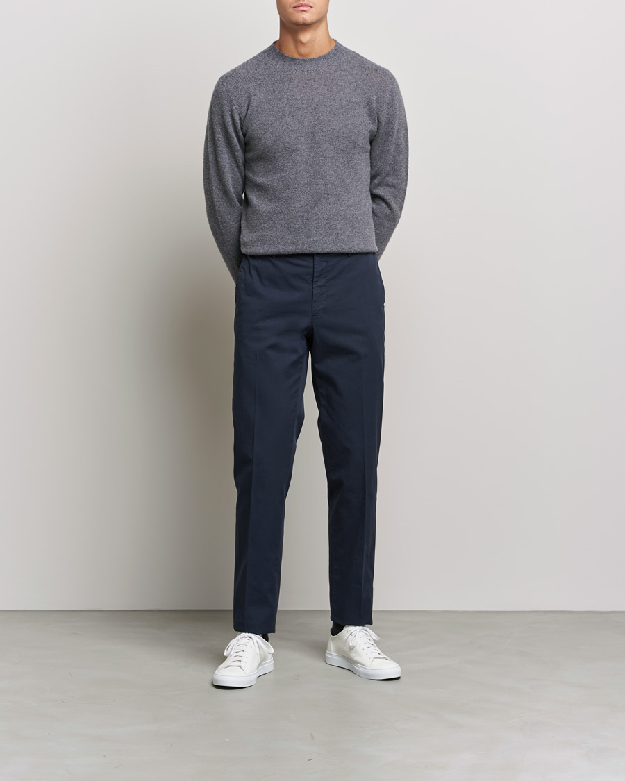 Mies | Puserot | Altea | Wool/Cashmere Crew Neck Sweater Heather Grey