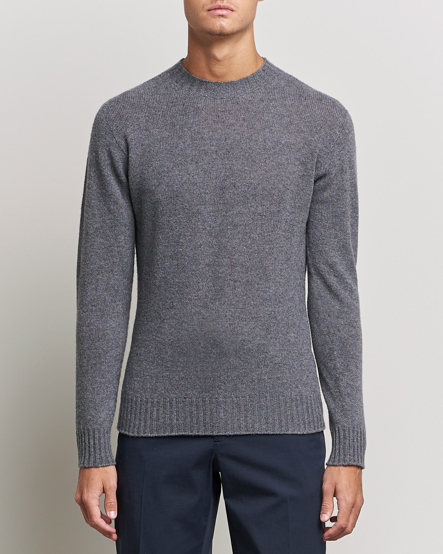 Mies | Puserot | Altea | Wool/Cashmere Crew Neck Sweater Heather Grey