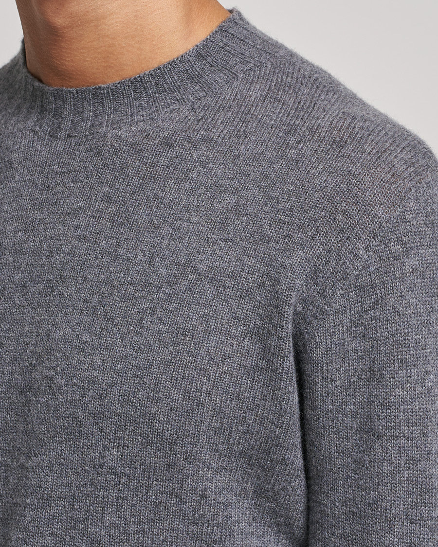 Mies | Puserot | Altea | Wool/Cashmere Crew Neck Sweater Heather Grey