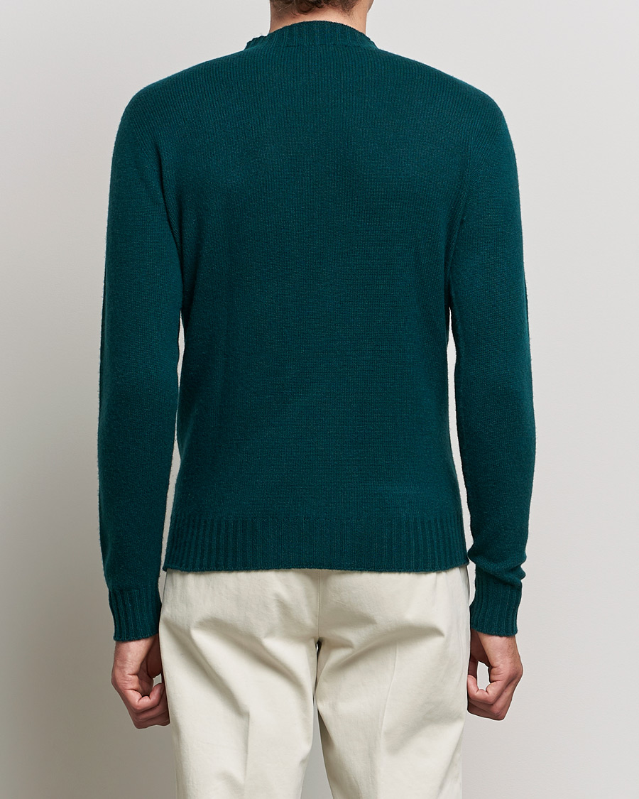 Mies | Puserot | Altea | Wool/Cashmere Crew Neck Sweater Bottle Green