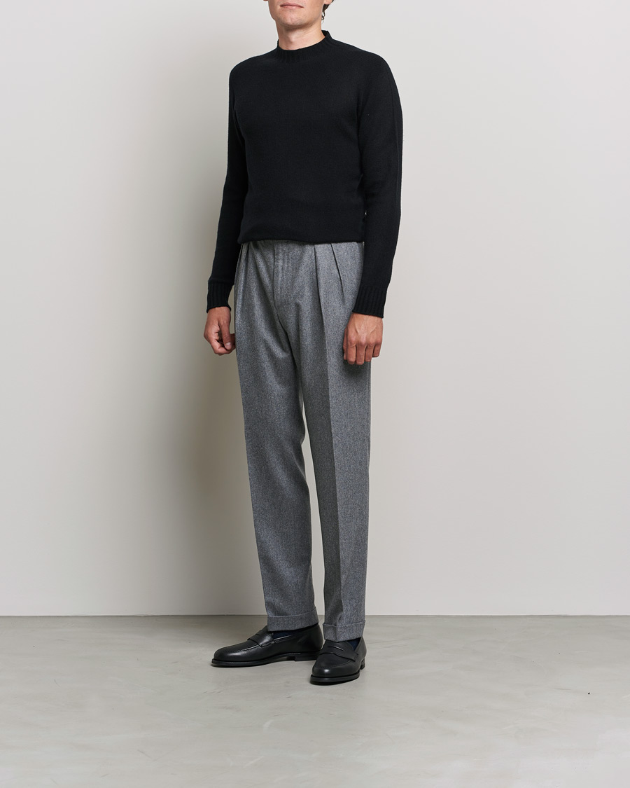 Mies | O-aukkoiset neulepuserot | Altea | Wool/Cashmere Crew Neck Sweater Black