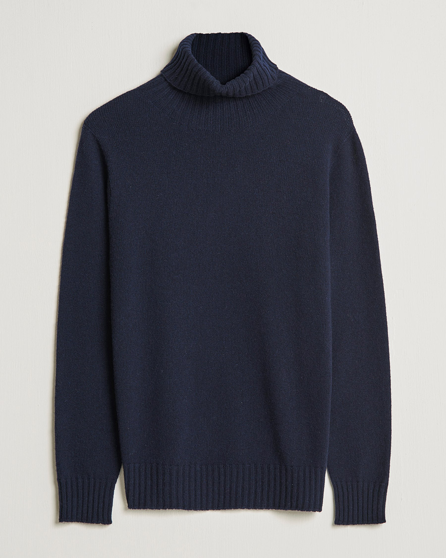 Mies | Puserot | Altea | Wool/Cashmere Turtleneck Sweater Navy