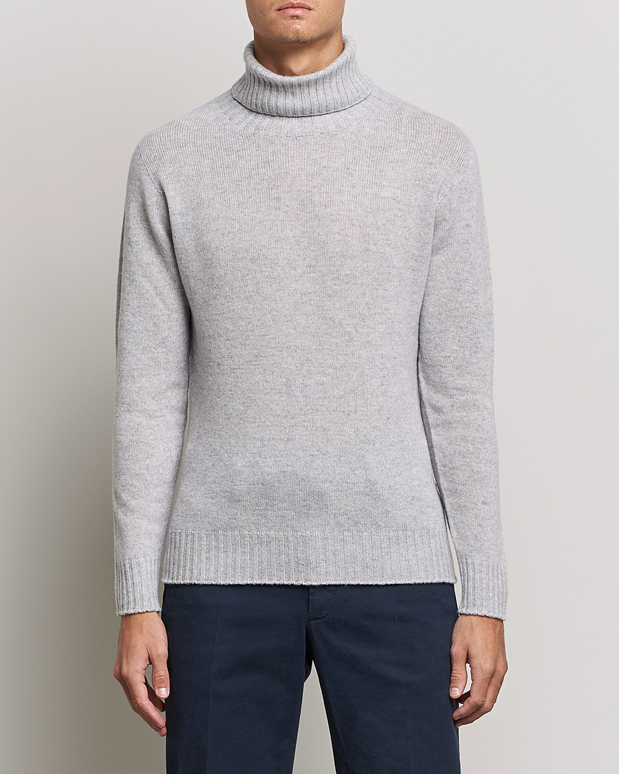 Mies | Puserot | Altea | Wool/Cashmere Turtleneck Sweater Light Grey