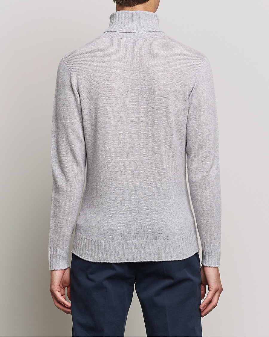 Mies | Puserot | Altea | Wool/Cashmere Turtleneck Sweater Light Grey