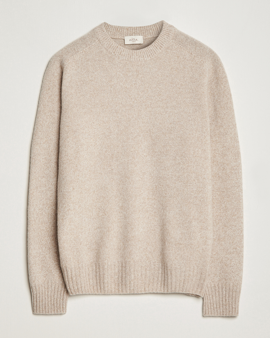 Mies | Puserot | Altea | Wool/Cashmere Crew Neck Pullover Beige Melange