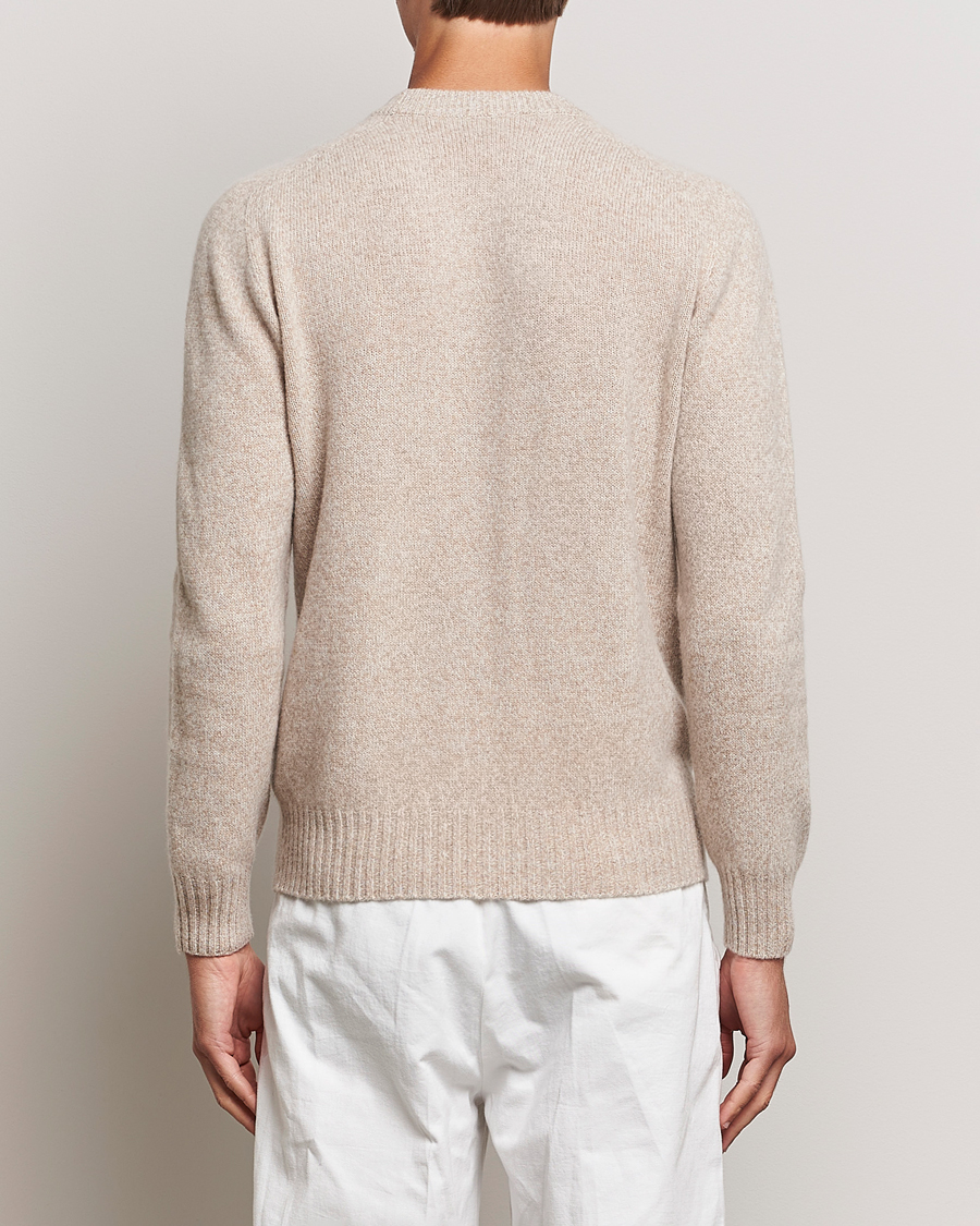 Mies | Puserot | Altea | Wool/Cashmere Crew Neck Pullover Beige Melange