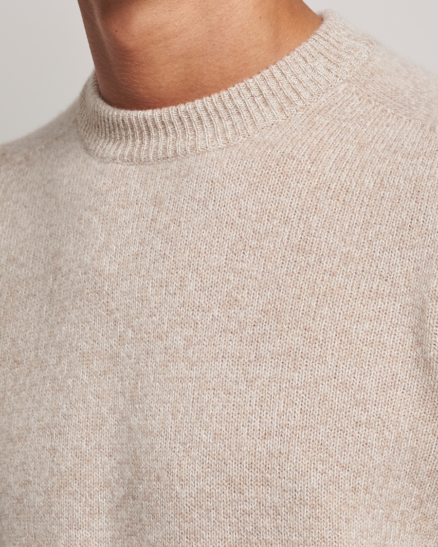 Mies | Puserot | Altea | Wool/Cashmere Crew Neck Pullover Beige Melange