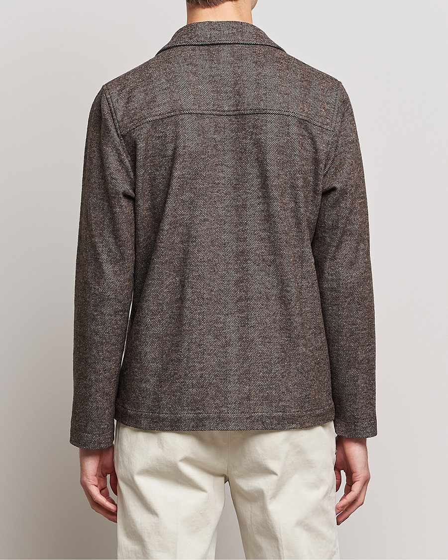 Mies | Takit | Altea | Herringbone Wool Chore Jacket Brown