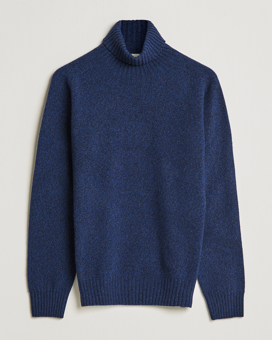 Mies | Puserot | Altea | Cashmere Mouline Rollneck Navy Melange
