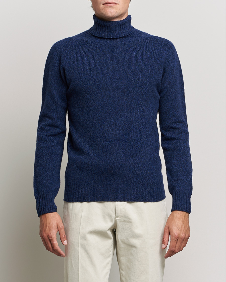 Mies | Puserot | Altea | Cashmere Mouline Rollneck Navy Melange