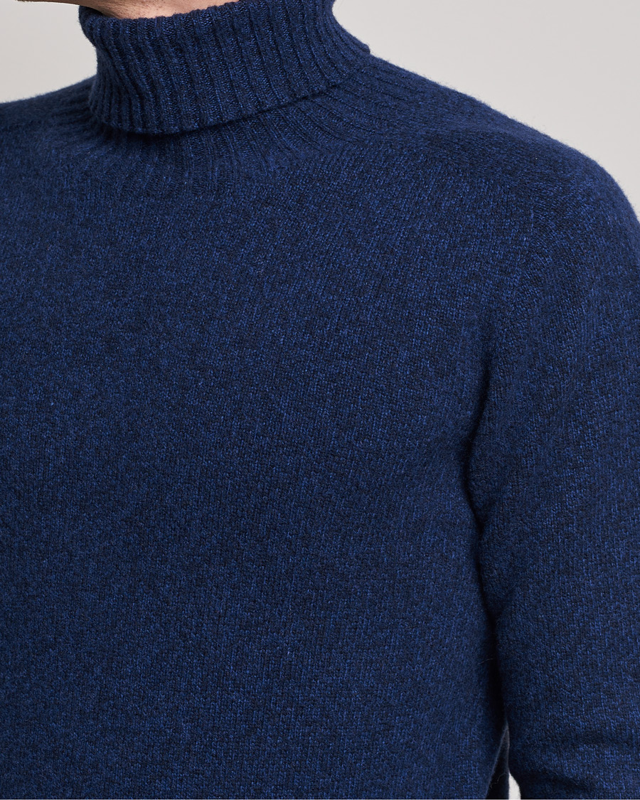 Mies | Puserot | Altea | Cashmere Mouline Rollneck Navy Melange