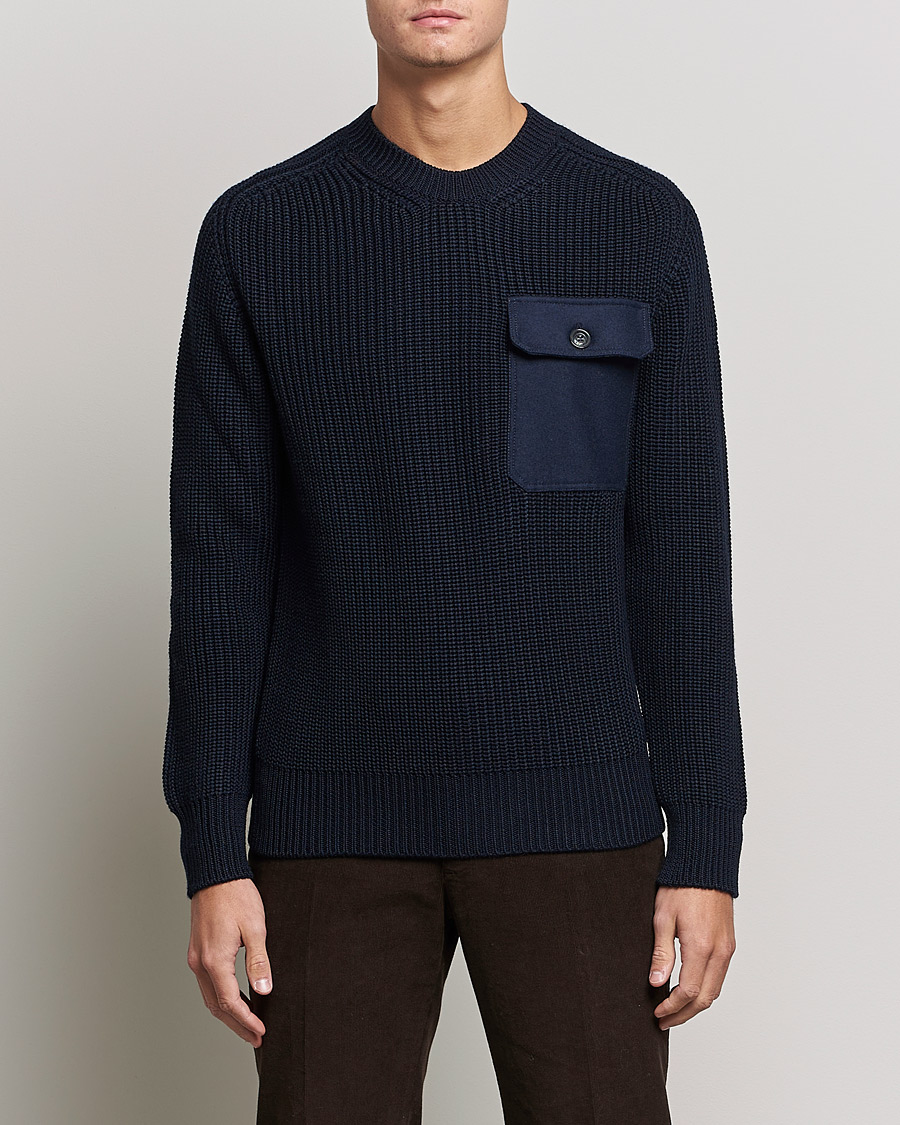 Mies | Altea | Altea | Fisherman Pocket Sweater Navy