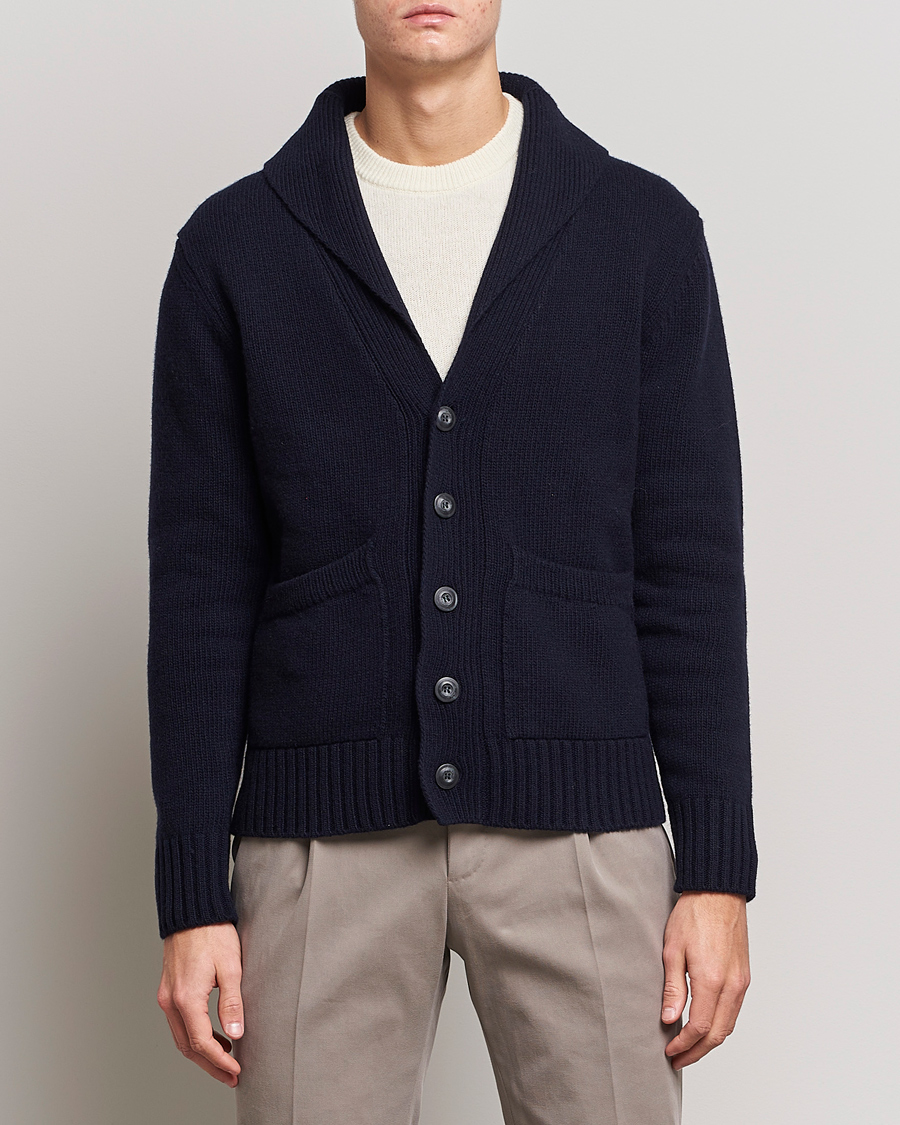 Mies | Puserot | Altea | Shawl Collar Cardigan Navy