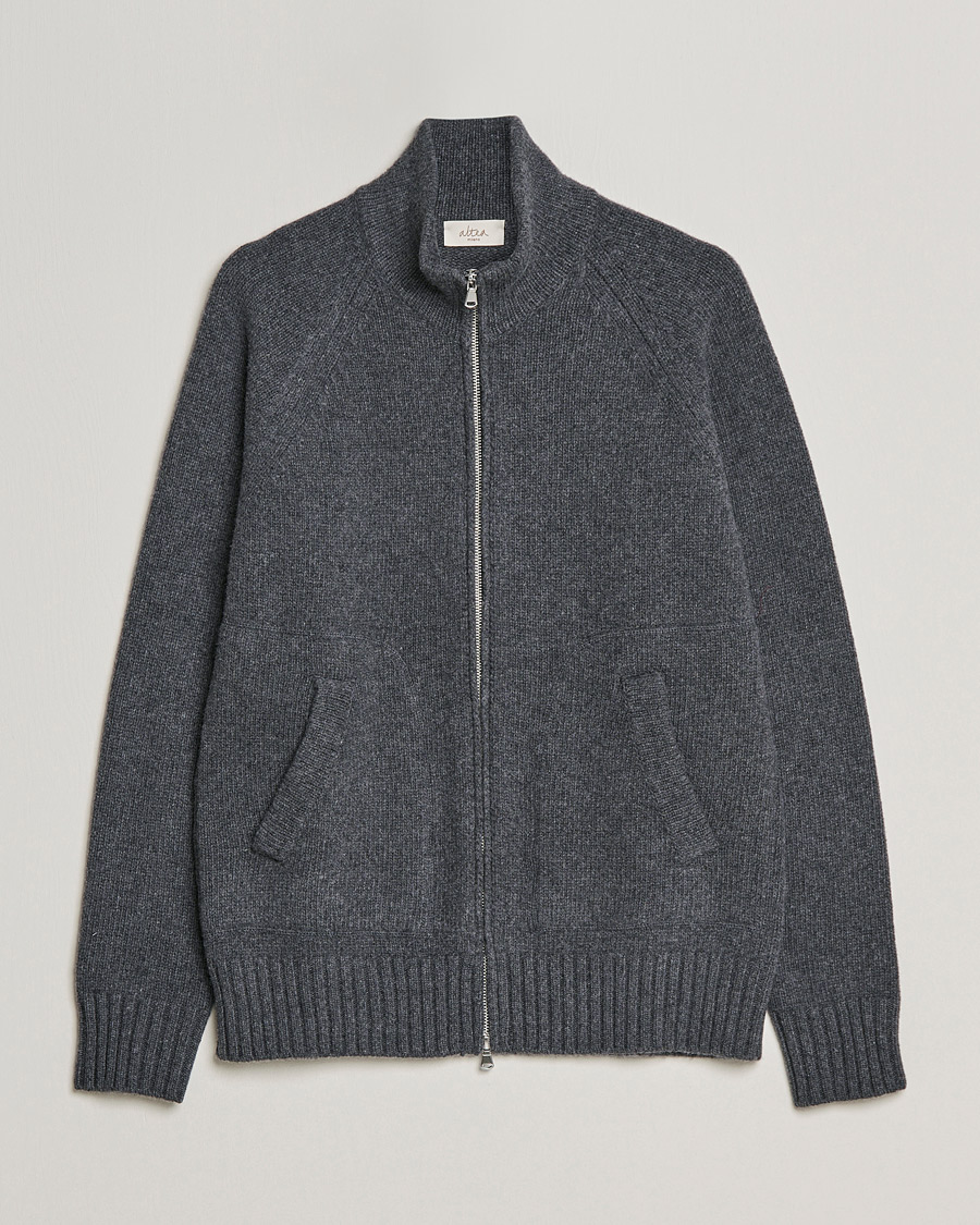 Mies | Puserot | Altea | Wool Zip Jacket Grey Melange