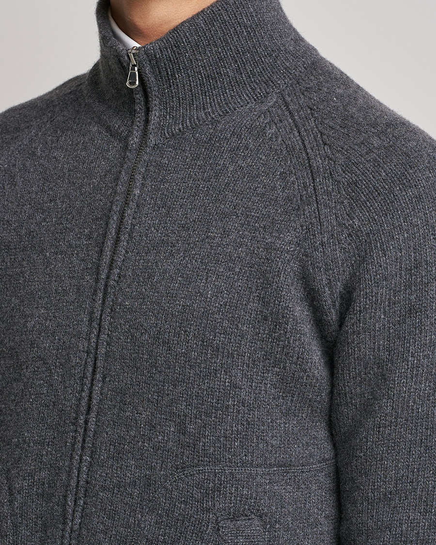 Mies | Puserot | Altea | Wool Zip Jacket Grey Melange