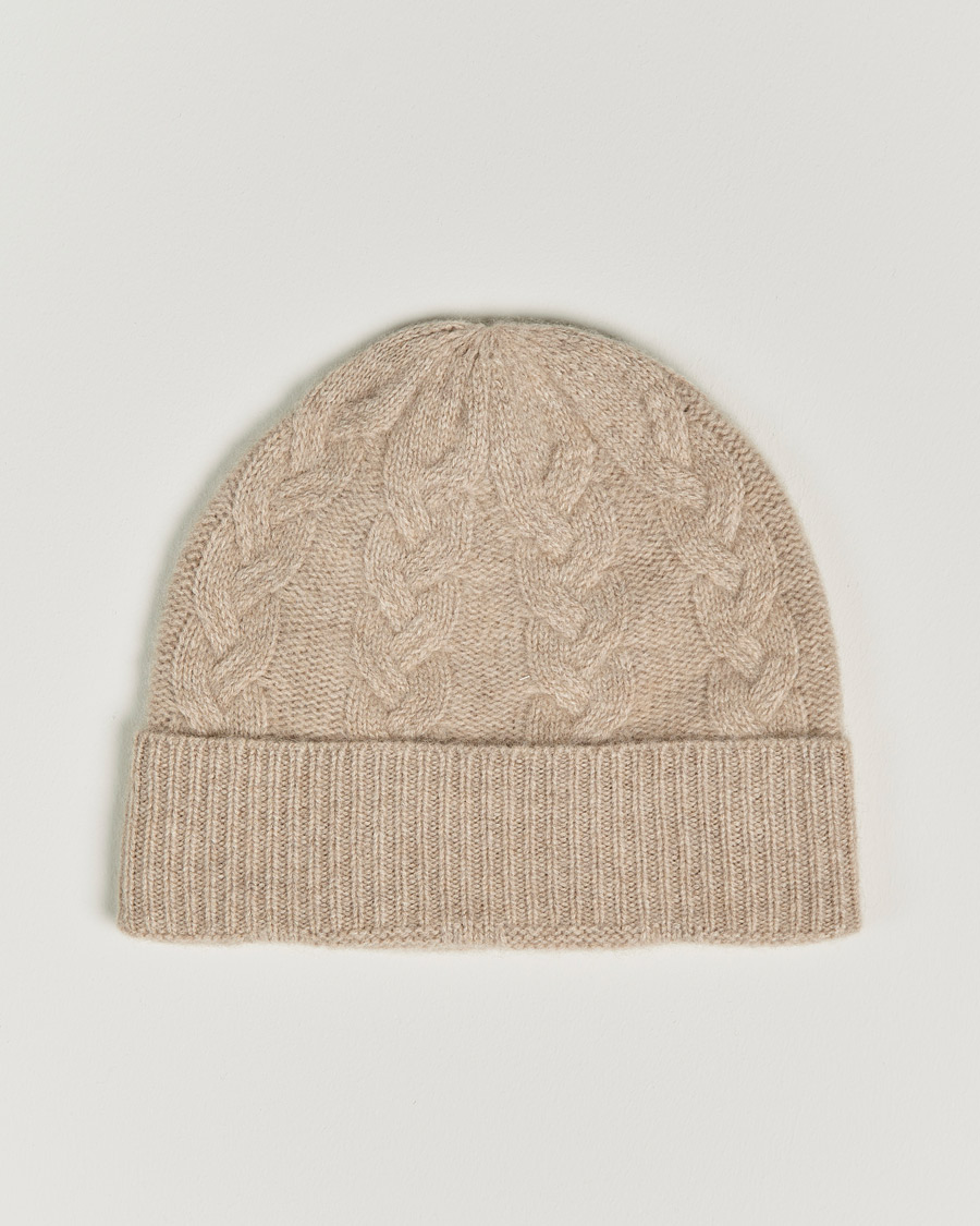 Mies | Business & Beyond | Amanda Christensen | Cashmere Cable Knitted Cap Beige Melange