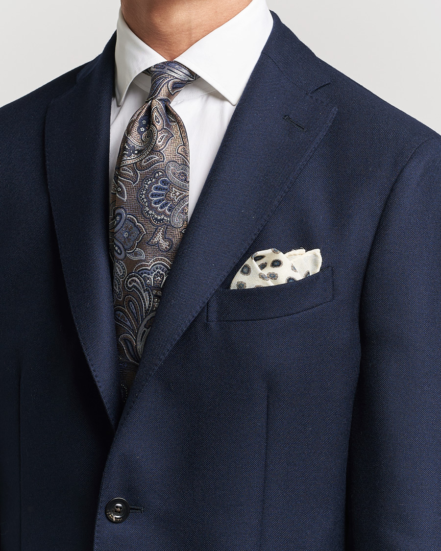 Mies | Amanda Christensen Silk Mulberry 8cm Large Paisley Tie Brown | Amanda Christensen | Silk Mulberry 8cm Large Paisley Tie Brown