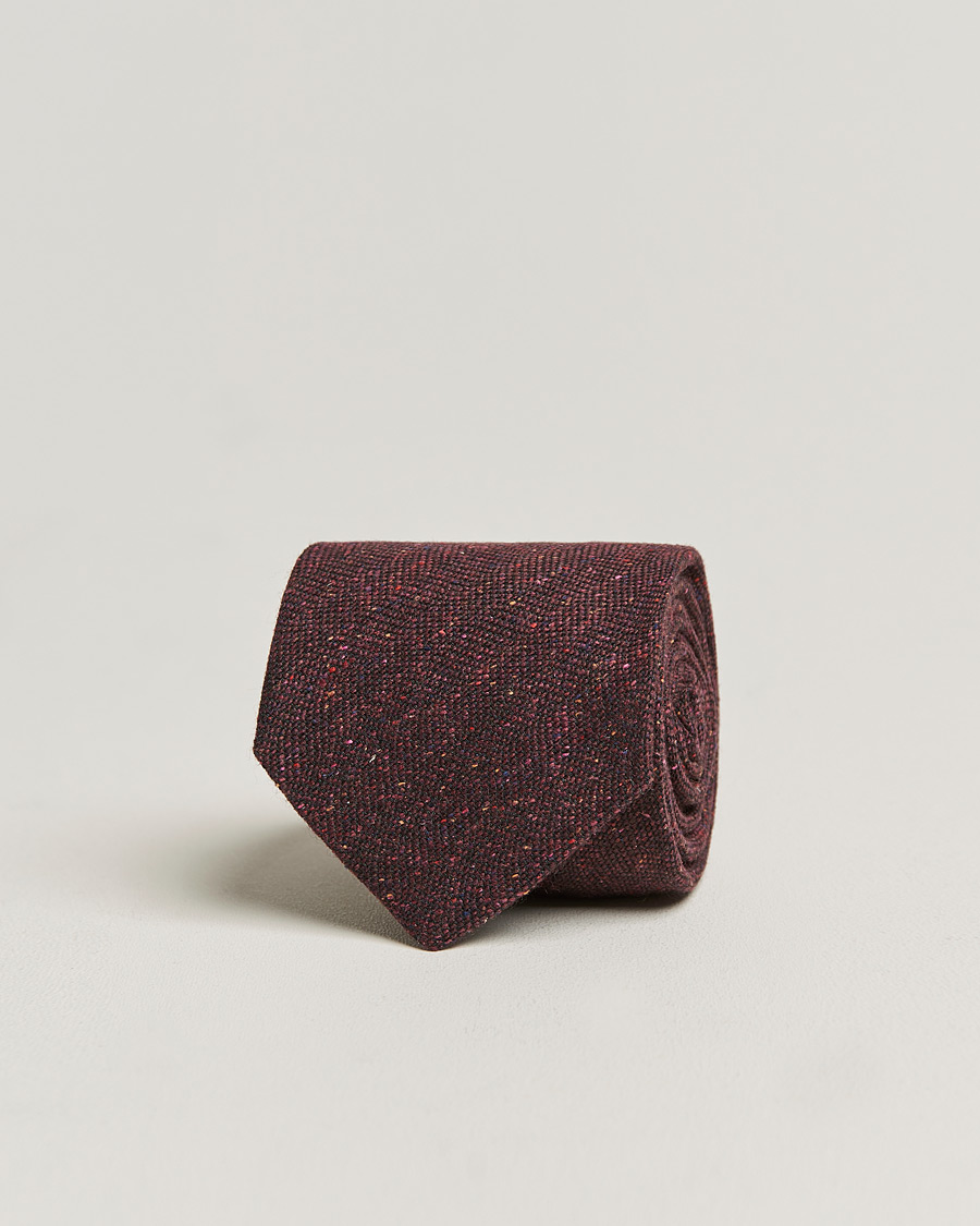 Miehet |  | Amanda Christensen | Wool/Silk 8cm Donegal Tie Wine