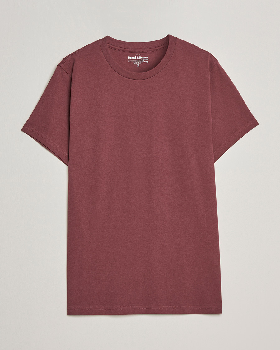 Mies | T-paidat | Bread & Boxers | Heavy Cotton Crew Neck T-shirt Burgundy