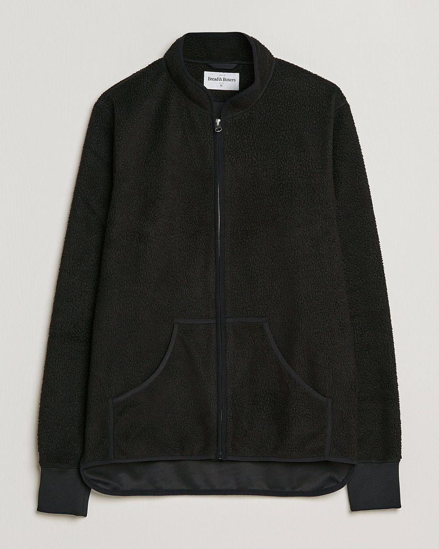 Mies | Puserot | Bread & Boxers | Full Zip Fleece Jacket Black