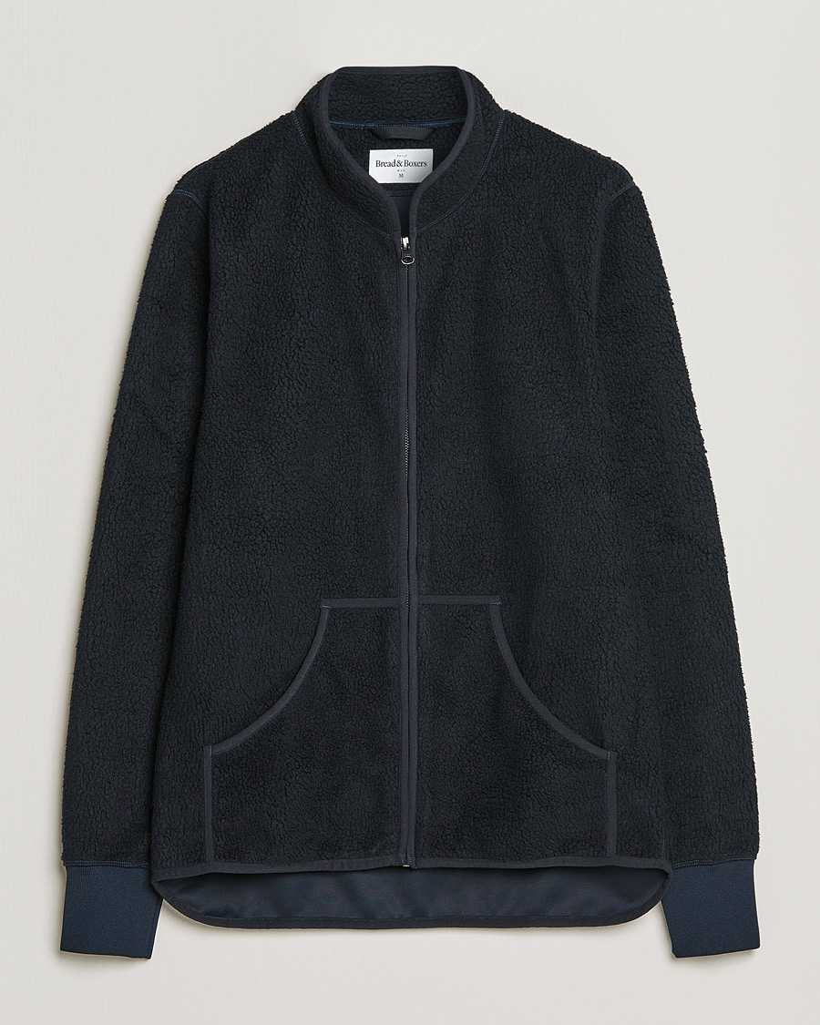 Mies | Puserot | Bread & Boxers | Full Zip Fleece Jacket Navy Blue
