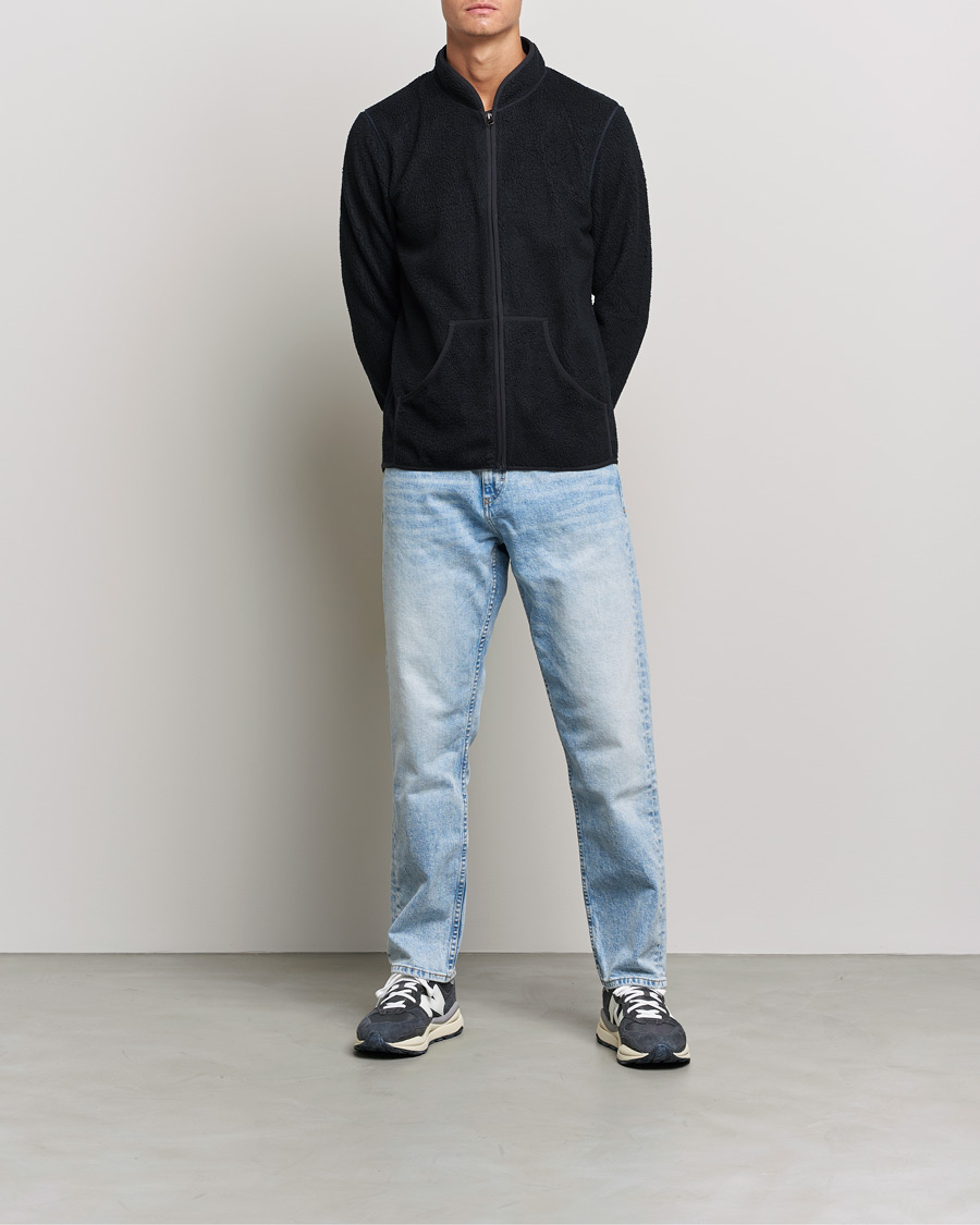 Mies | Puserot | Bread & Boxers | Full Zip Fleece Jacket Navy Blue